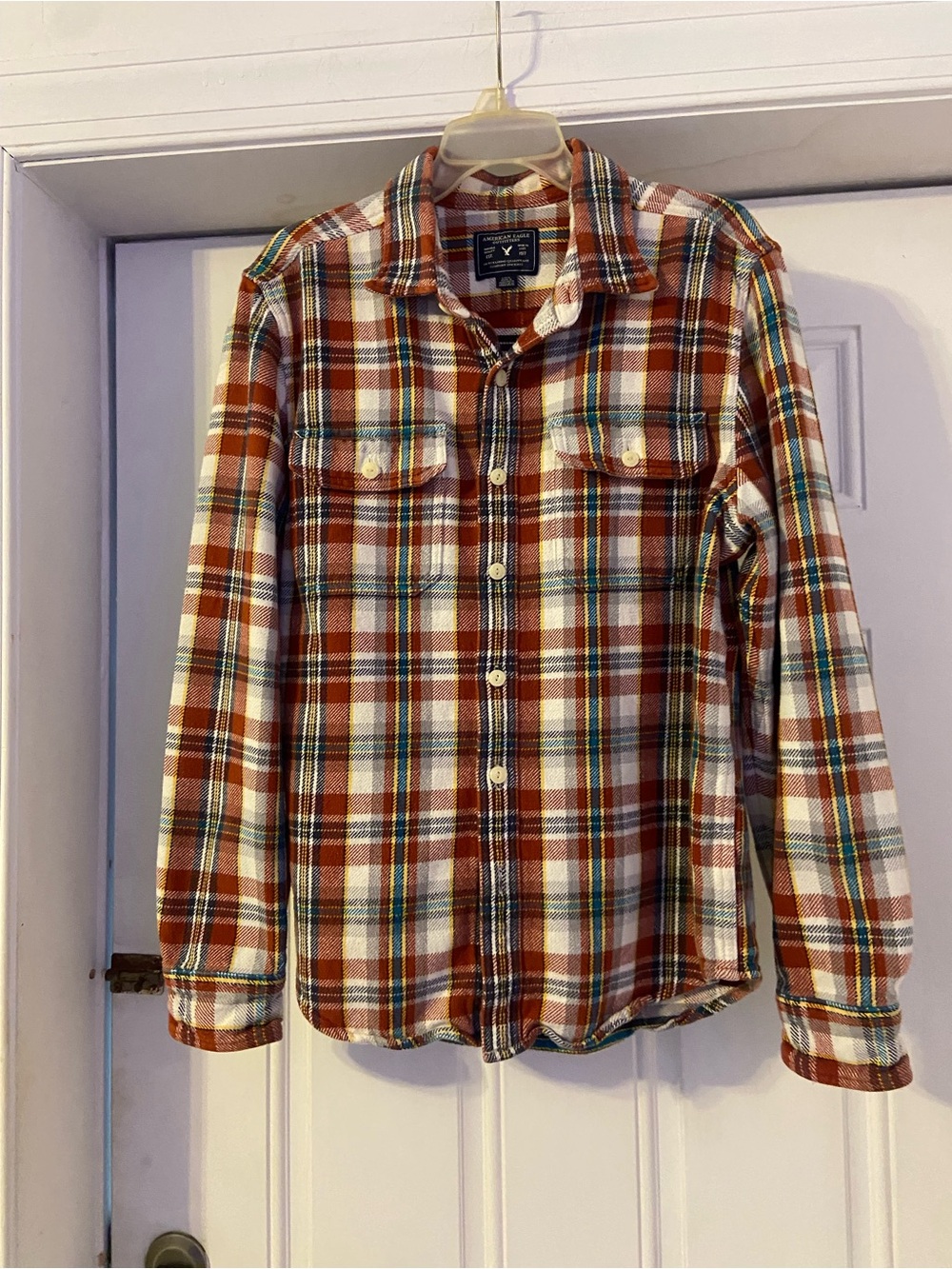 American Eagle Outfitters Red Multi Plaid Shirt Jacket - Picture 10 of 10